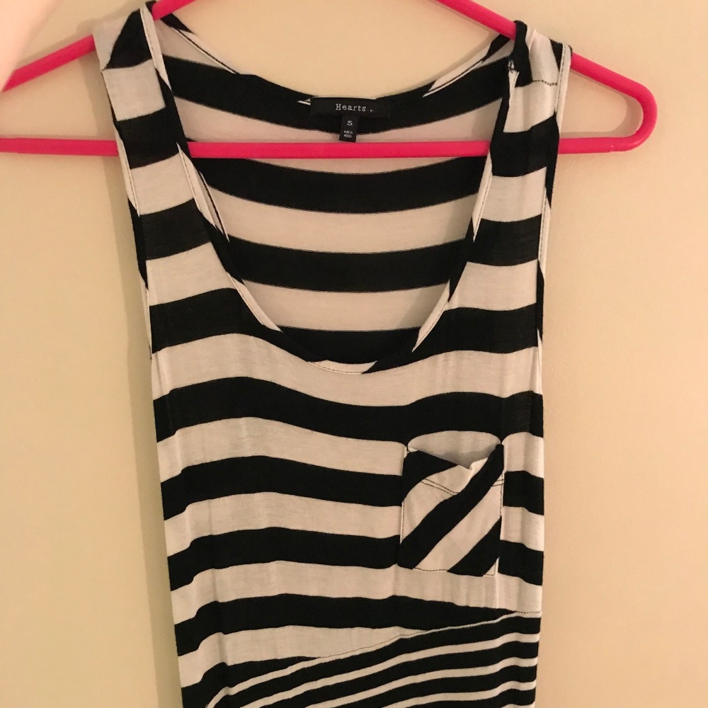 Black and White Striped Maxi Dress
